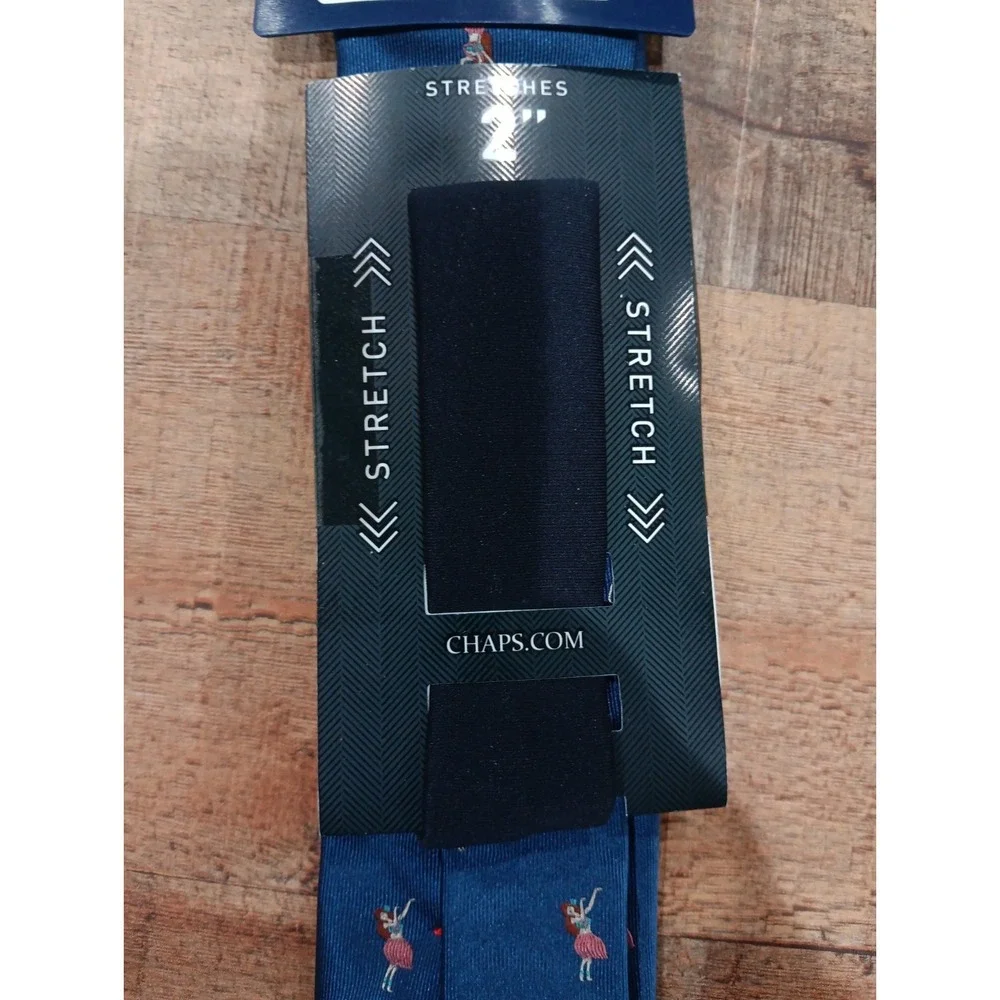 Chaps‎  Men's  Tie 100% Silk Navy Aloha NWT